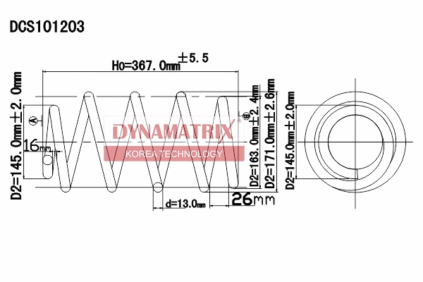 DCS101203 DYNAMATRIX Пружина ходовой части (фото 1)