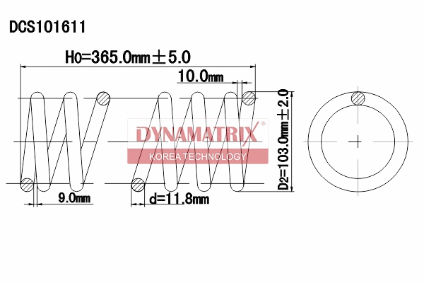 DCS101611 DYNAMATRIX Пружина ходовой части (фото 1)