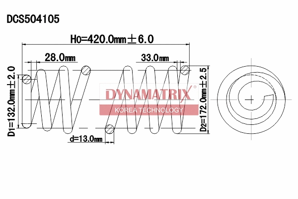 DCS504105 DYNAMATRIX Пружина ходовой части (фото 1)
