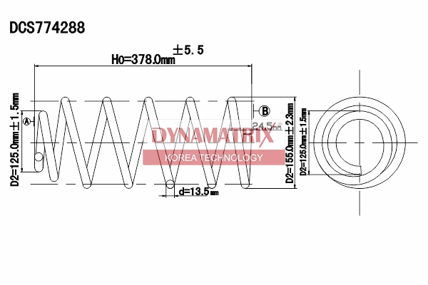 DCS774288 DYNAMATRIX Пружина ходовой части (фото 1)