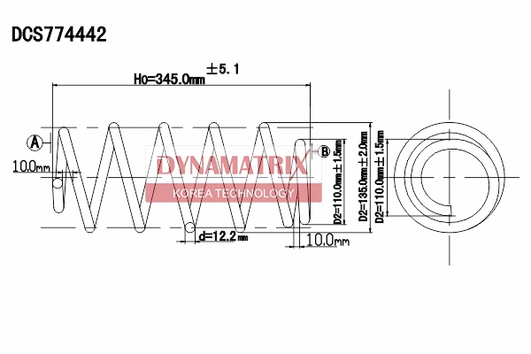 DCS774442 DYNAMATRIX Пружина ходовой части (фото 1)