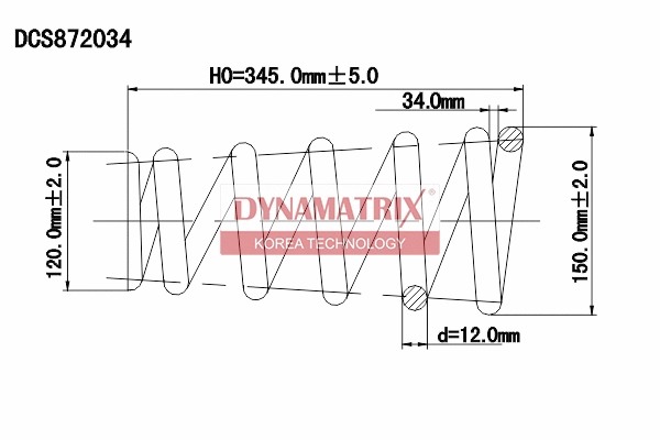 DCS872034 DYNAMATRIX Пружина ходовой части (фото 1)