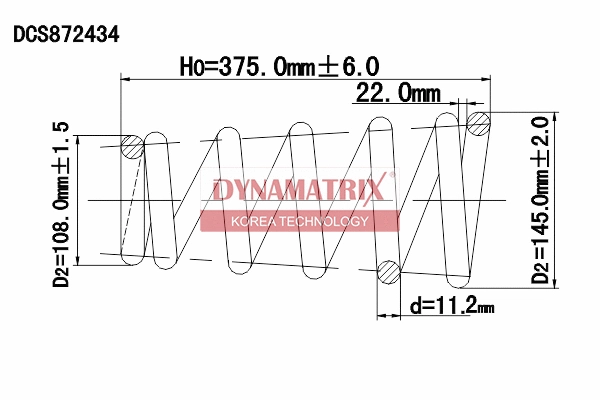 DCS872434 DYNAMATRIX Пружина ходовой части (фото 1)