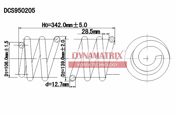 DCS950205 DYNAMATRIX Пружина ходовой части (фото 1)