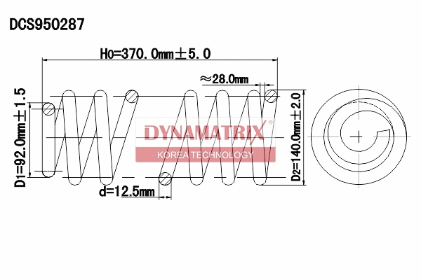 DCS950287 DYNAMATRIX Пружина ходовой части (фото 1)