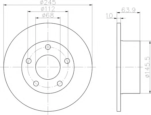 8DD 355 102-791 BEHR/HELLA/PAGID Тормозной диск (фото 1)