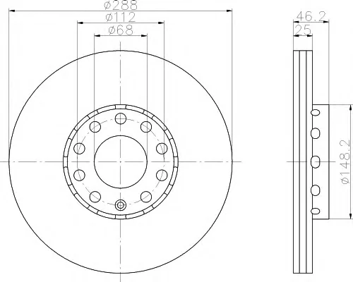 8DD 355 102-811 BEHR/HELLA/PAGID Тормозной диск (фото 1)