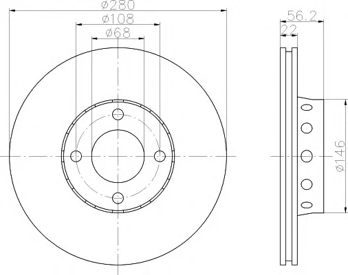 8DD 355 103-091 BEHR/HELLA/PAGID Тормозной диск (фото 1)