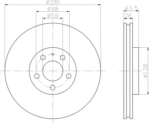 8DD 355 103-131 BEHR/HELLA/PAGID Тормозной диск (фото 1)