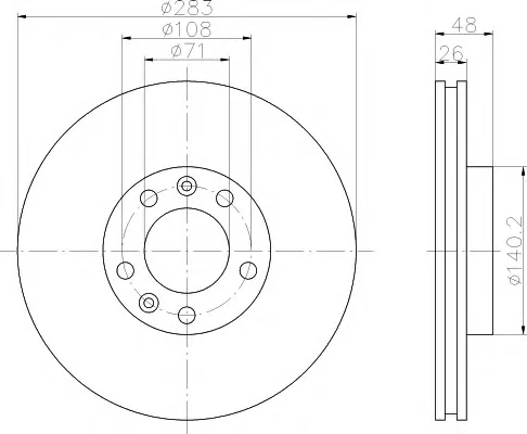 8DD 355 103-451 BEHR/HELLA/PAGID Тормозной диск (фото 1)
