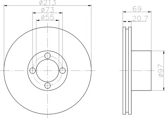 8DD 355 103-471 BEHR/HELLA/PAGID Тормозной диск (фото 1)