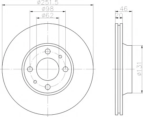 8DD 355 103-561 BEHR/HELLA/PAGID Тормозной диск (фото 1)