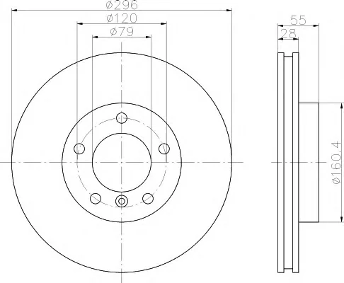 8DD 355 103-781 BEHR/HELLA/PAGID Тормозной диск (фото 1)