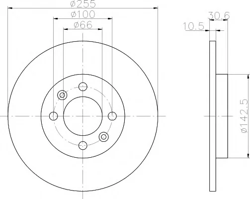 8DD 355 103-891 BEHR/HELLA/PAGID Тормозной диск (фото 1)