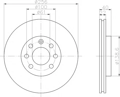 8DD 355 103-931 BEHR/HELLA/PAGID Тормозной диск (фото 1)