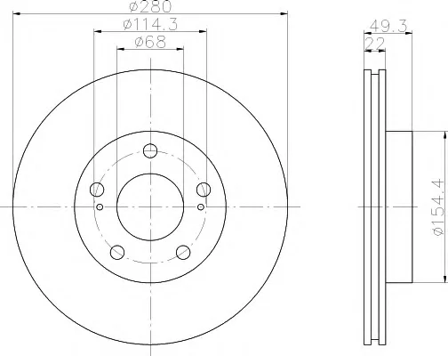 8DD 355 103-991 BEHR/HELLA/PAGID Тормозной диск (фото 1)