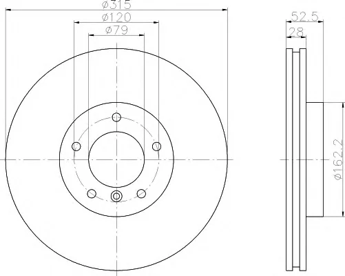 8DD 355 104-081 BEHR/HELLA/PAGID Тормозной диск (фото 1)