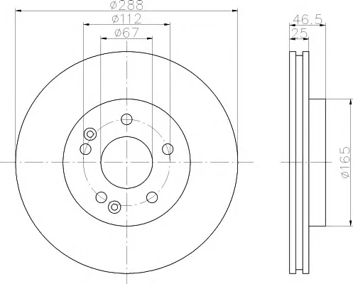 8DD 355 104-301 BEHR/HELLA/PAGID Тормозной диск (фото 1)