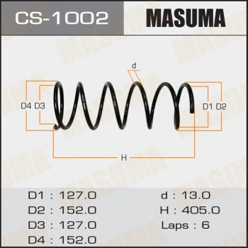 CS-1002 MASUMA Пружина ходовой части (фото 1)
