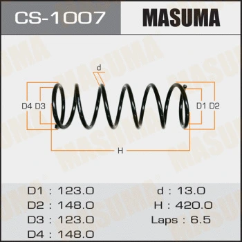 CS-1007 MASUMA Пружина ходовой части (фото 1)