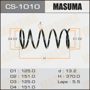 CS-1010 MASUMA Пружина ходовой части (фото 1)