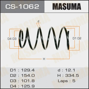 CS-1062 MASUMA Пружина ходовой части (фото 1)