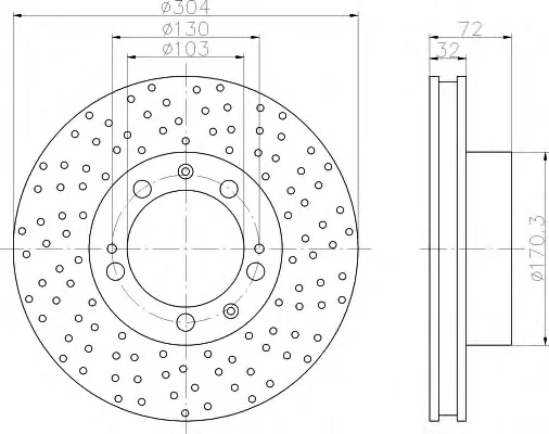 8DD 355 104-731 BEHR/HELLA/PAGID Тормозной диск (фото 1)