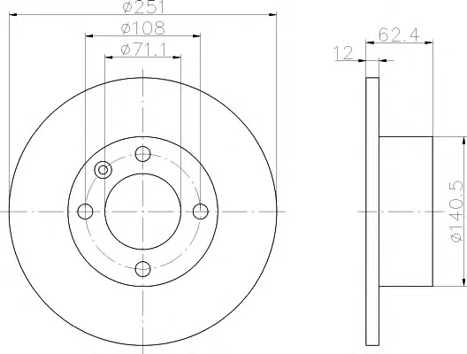 8DD 355 104-831 BEHR/HELLA/PAGID Тормозной диск (фото 1)