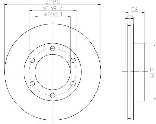 8DD 355 105-201 BEHR/HELLA/PAGID Тормозной диск (фото 1)