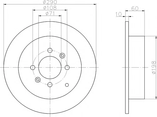 8DD 355 105-221 BEHR/HELLA/PAGID Тормозной диск (фото 1)