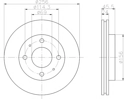 8DD 355 105-451 BEHR/HELLA/PAGID Тормозной диск (фото 1)