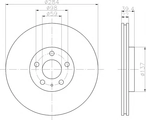 8DD 355 105-481 BEHR/HELLA/PAGID Тормозной диск (фото 1)