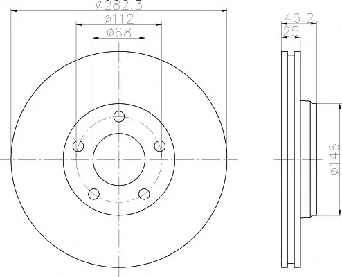 8DD 355 105-541 BEHR/HELLA/PAGID Тормозной диск (фото 1)