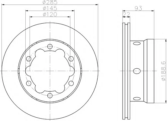 8DD 355 105-801 BEHR/HELLA/PAGID Тормозной диск (фото 1)