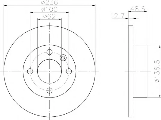 8DD 355 105-891 BEHR/HELLA/PAGID Тормозной диск (фото 1)