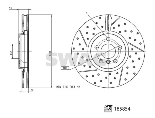 33 11 0123 SWAG Тормозной диск (фото 1)