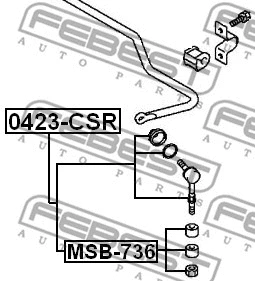 MSB-736 FEBEST Ремкомплект, соединительная тяга стабилизатора (фото 2)