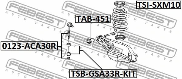 TSB-GSA33R-KIT FEBEST Ремкомплект, соединительная тяга стабилизатора (фото 2)