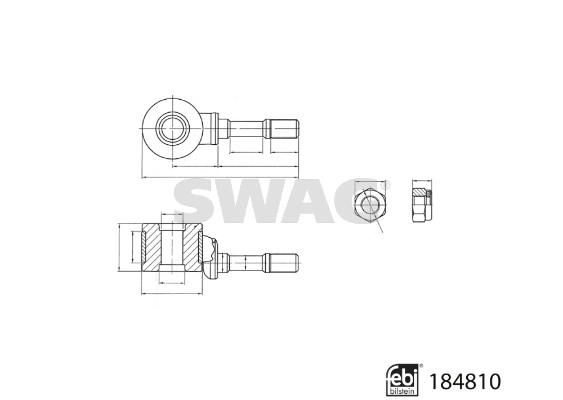 33 10 9580 SWAG Тяга / стойка, стабилизатор (фото 1)