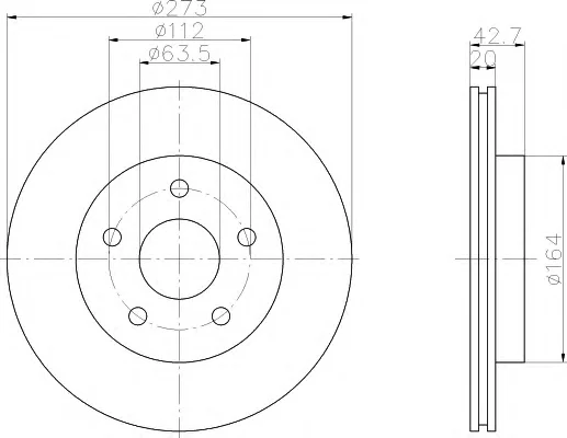 8DD 355 106-151 BEHR/HELLA/PAGID Тормозной диск (фото 1)