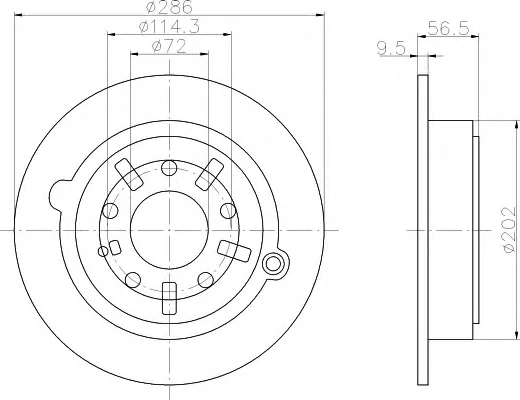 8DD 355 106-211 BEHR/HELLA/PAGID Тормозной диск (фото 1)