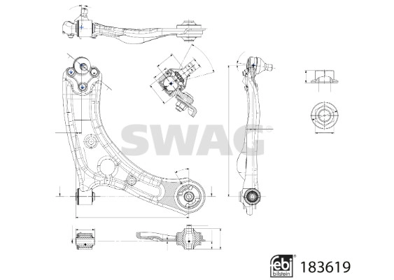 33 10 9090 SWAG Рычаг независимой подвески колеса, подвеска колеса (фото 1)