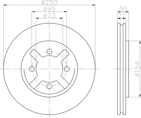 8DD 355 106-331 BEHR/HELLA/PAGID Тормозной диск (фото 1)