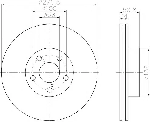 8DD 355 106-341 BEHR/HELLA/PAGID Тормозной диск (фото 1)