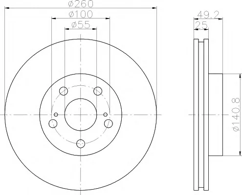 8DD 355 106-501 BEHR/HELLA/PAGID Тормозной диск (фото 1)