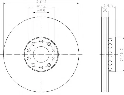 8DD 355 106-701 BEHR/HELLA/PAGID Тормозной диск (фото 1)