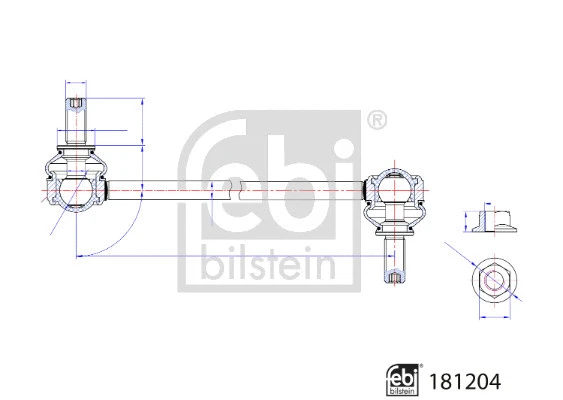181204 FEBI Тяга / стойка, стабилизатор (фото 1)