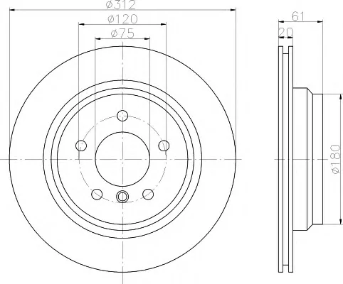 8DD 355 106-781 BEHR/HELLA/PAGID Тормозной диск (фото 1)