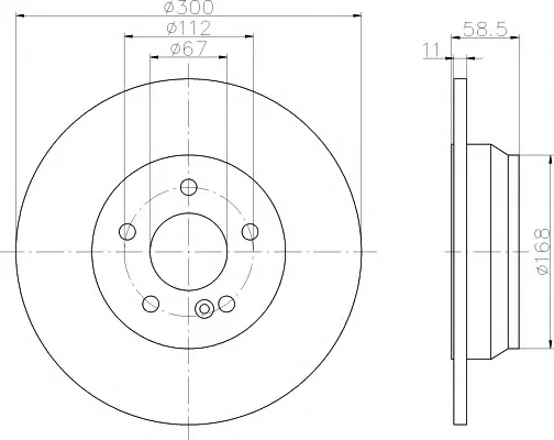 8DD 355 106-881 BEHR/HELLA/PAGID Тормозной диск (фото 1)