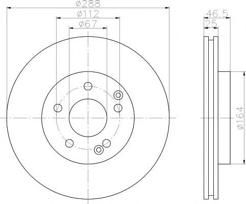 8DD 355 107-471 BEHR/HELLA/PAGID Тормозной диск (фото 1)